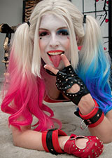 Emilia Song as Harley Quinn ready for cock