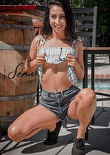 Kiarra Kai playing poolside