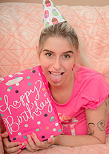 Birthday babe Chloe Kreams with panties off