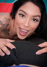 Tattooed Latina Vanessa Sky groping cock